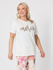 Merci Sequin Print Cotton Tee - White