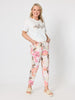 Merci Sequin Print Cotton Tee - White