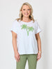 Oasis Palm Sequin T-shirt - White rc&co