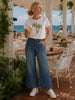 Oasis Palm Sequin T-shirt - White