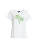 Oasis Palm Sequin T-shirt - White RC&CO