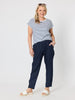 Dockside Stripe Stud Tee - Navy/White