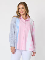 Miramar Stripe Print Shirt  - Lipstick Multi