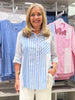 Miramar Stripe Print Shirt  - Blue/White