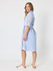 Miramar Stripe Print Shirt Dress - Blue/White
