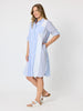 Miramar Stripe Print Shirt Dress - Blue/White