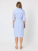 Miramar Stripe Print Shirt Dress - Blue/White