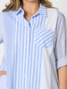 Miramar Stripe Print Shirt Dress - Blue/White