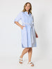 Miramar Stripe Print Shirt Dress - Blue/White