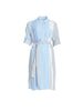 Miramar Stripe Print Shirt Dress - Blue/White