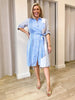 Miramar Stripe Print Shirt Dress - Blue/White