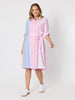 Miramar Stripe Print Shirt Dress - Lipstick Multi