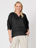 Kate Linen Top - Black