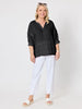 Kate Linen Top - Black