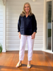 Kate Linen Top - Navy
