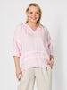 Kate Linen Top - Pale Pink