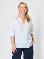 Kate Linen Top - White