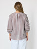 Montecito Stripe Print Top - Coffee White
