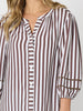 Montecito Stripe Print Top - Coffee White