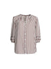 Montecito Stripe Print Top - Coffee White