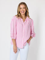 Montecito Stripe Print Top - Lipstick White