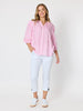 Montecito Stripe Print Top - Lipstick White