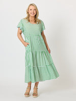Kalahari Stripe Print Dress - Apple White