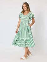 Kalahari Stripe Print Dress - Apple White