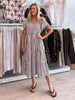 Kalahari Stripe Print Dress - Coffee White