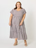 Kalahari Stripe Print Dress - Coffee White