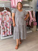 Kalahari Stripe Print Dress - Coffee White
