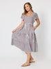 Kalahari Stripe Print Dress - Coffee White