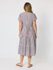 Kalahari Stripe Print Dress - Coffee White