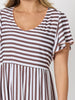 Kalahari Stripe Print Dress - Coffee White