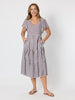 Kalahari Stripe Print Dress - Coffee White