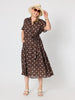 Riviera Spot Print Dress - Coffee White