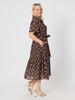 Riviera Spot Print Dress - Coffee White