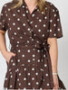 Riviera Spot Print Dress - Coffee White