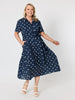 Riviera Spot Print Dress - Navy/White rc&co