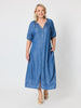 Oasis Embroidered Denim Dress - Denim rc&co