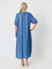 Oasis Embroidered Denim Dress - Denim rc&co