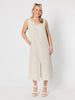 Ava Linen V-neck Dress - Natural