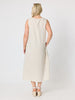 Ava Linen V-neck Dress - Natural