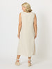 Ava Linen V-neck Dress - Natural
