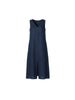 Ava Linen V-neck Dress - Navy