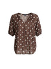 Riviera Cotton Spot Top - Coffee White