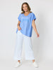 Belle Amour Embroidered Top - Sky Blue