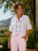 Desert Rose Embroidered Top - White