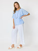 Riviera Relaxed Stripe Top - Pale Blue