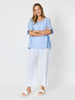 Riviera Relaxed Stripe Top - Pale Blue